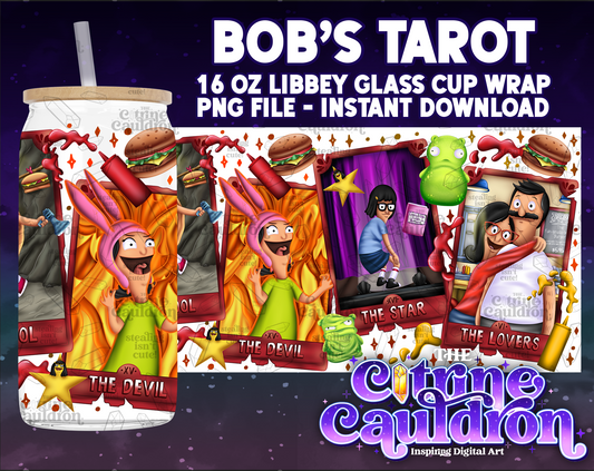 Bob's Tarot - PNG Wrap for Libbey 16oz Glass Can