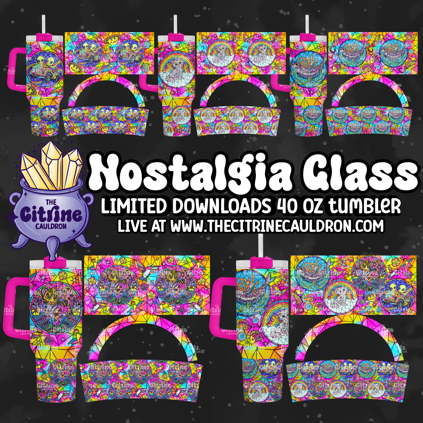 Nostalgia Glass Bundle - PNG Wrap for Sublimation 40oz Tumbler