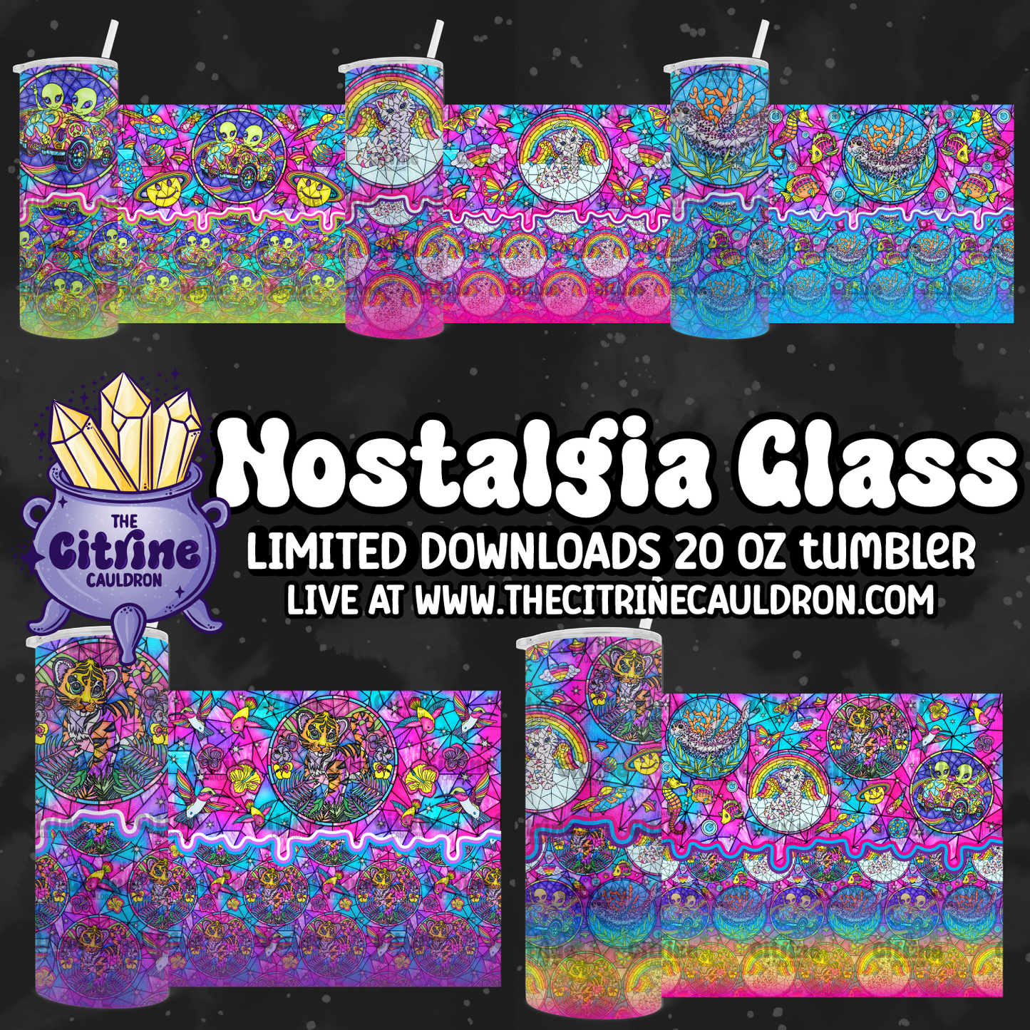Nostalgia Glass Bundle - PNG Wrap for Sublimation 20oz Tumbler