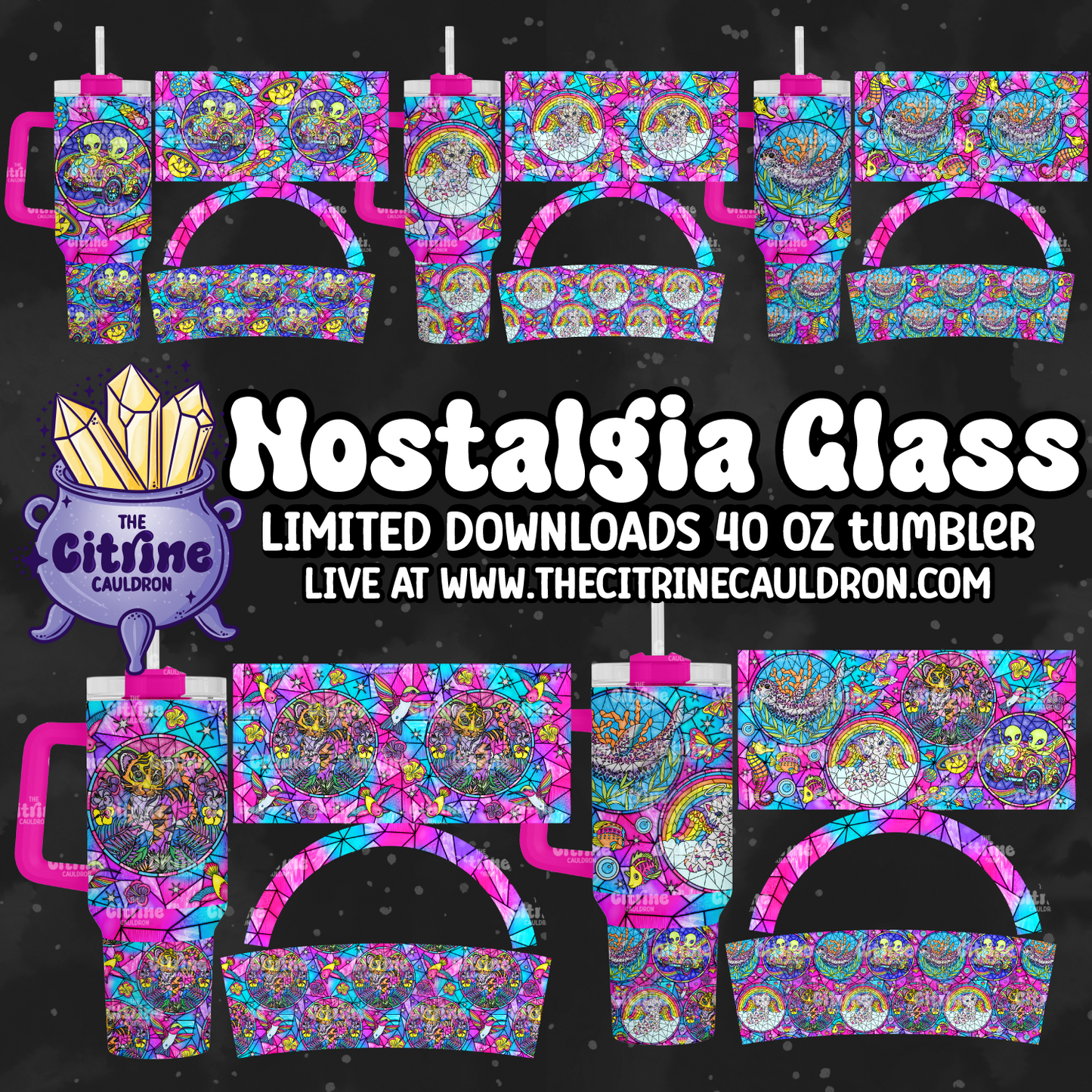 Nostalgia Glass Bundle - PNG Wrap for Sublimation 40oz Tumbler