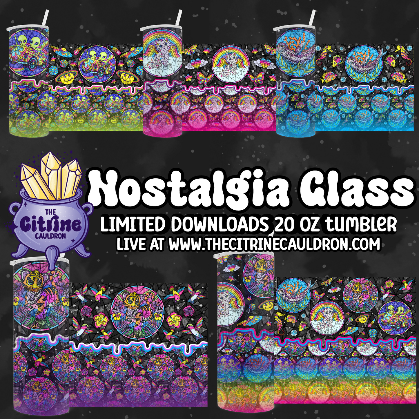 Nostalgia Glass Bundle - PNG Wrap for Sublimation 20oz Tumbler