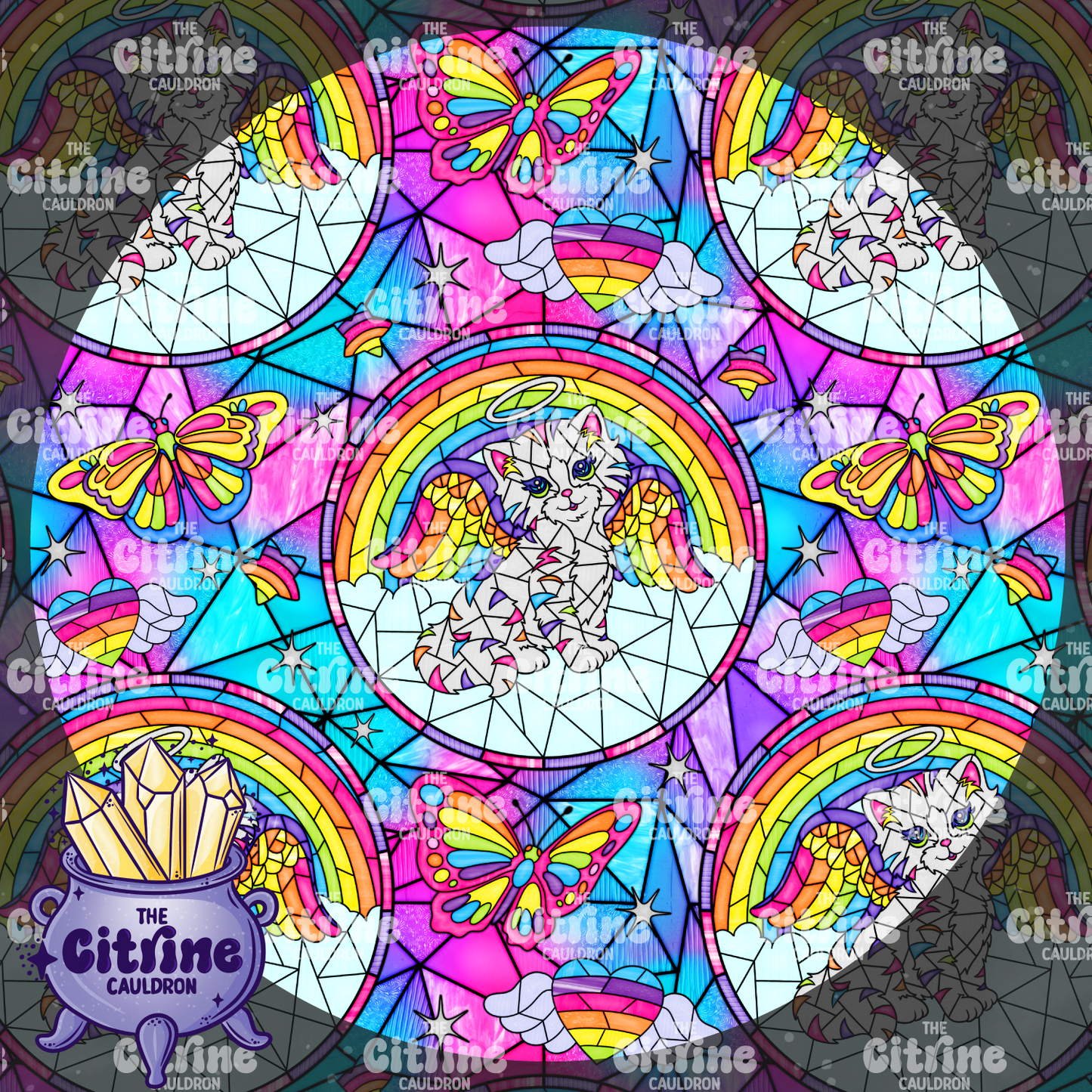 Rainbow Kitty Glass - Seamless