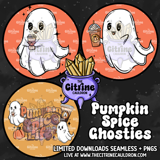 Pumpkin Spice Ghosts - Sublimation PNG